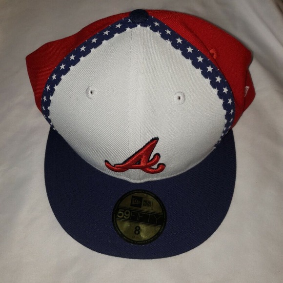 New Era Team Taped Liberty Atlanta Braves‎ New Era 59FIFTY Fitted Hat Size 8 - Picture 1 of 4